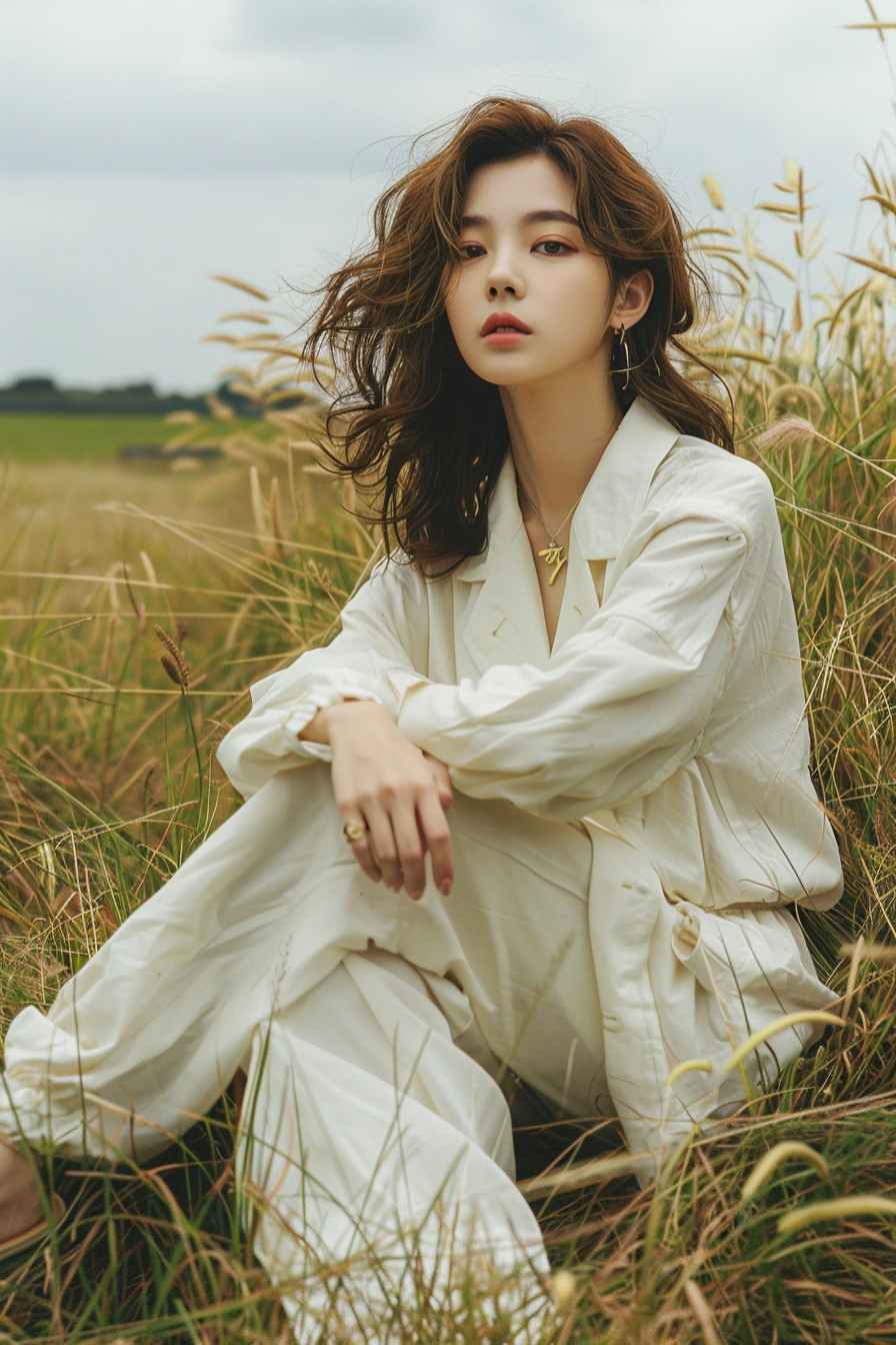 穿白色长裙的美女_美女壁纸动漫
