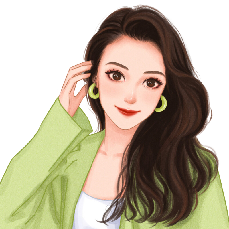 极简风扁平风格人物插画秋冬美女头像设计师来自小红书网页版_美女照片游泳卡通