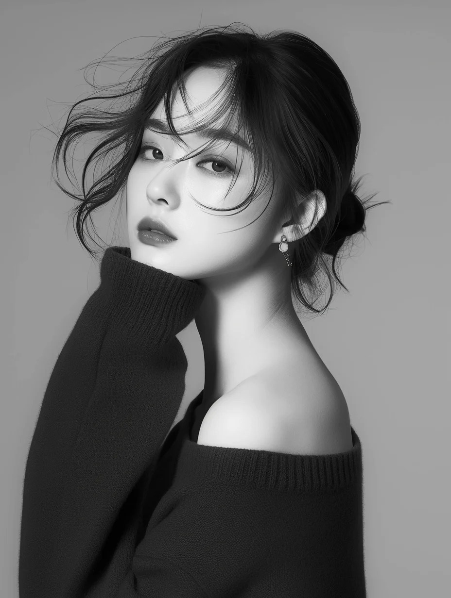 黑白高级感美女如意来自小红书网页版_美女头像真人