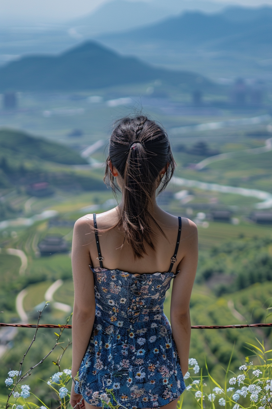 圆环几何耳环_美女照片真实